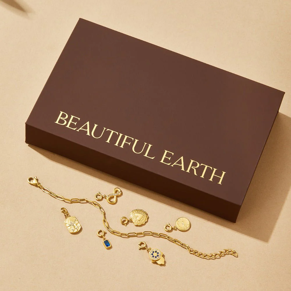 18K Gold Paperclip Charm Bracelet - Image 3