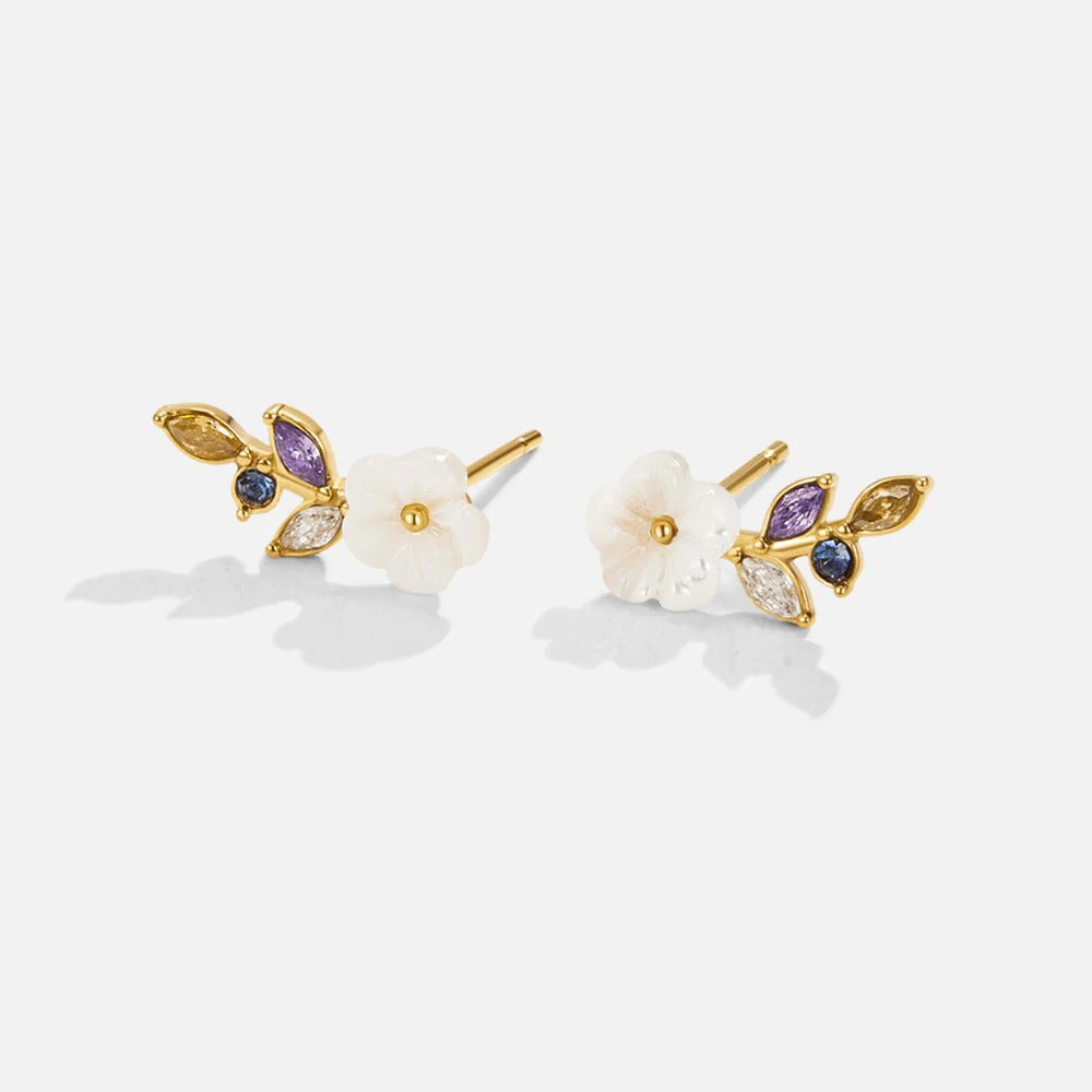 Crystal White Blossom Earrings - Image 4