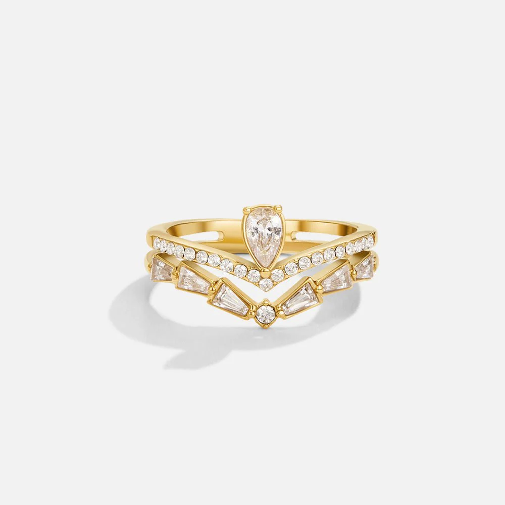18K Gold Lilly Crystal Ring - Image 3