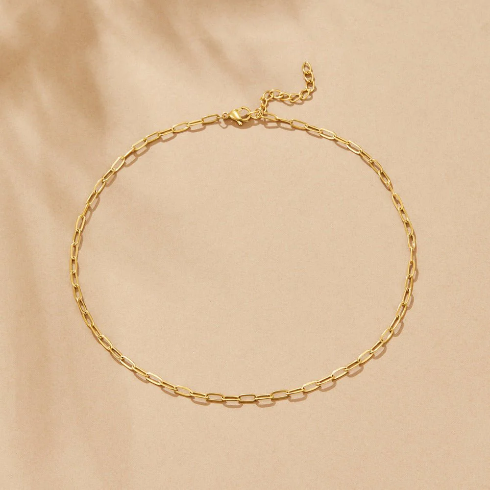 18K Gold Paperclip Charm Necklace - Image 4