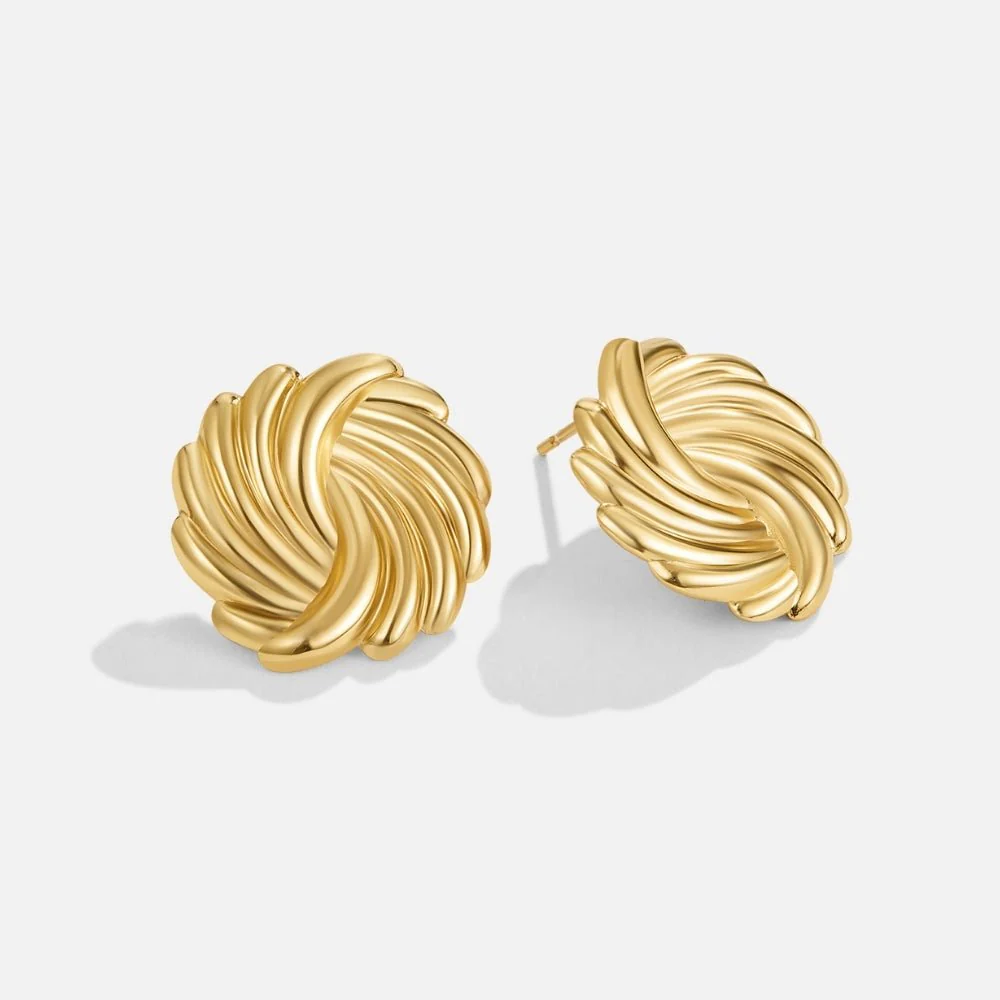 18K Gold Spiral Earrings - Image 3