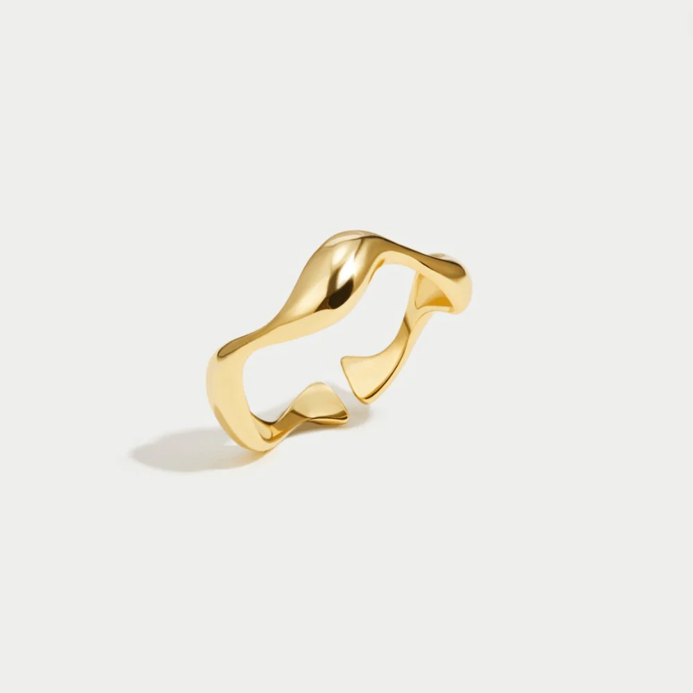 18K Gold Wave Ring - Image 4