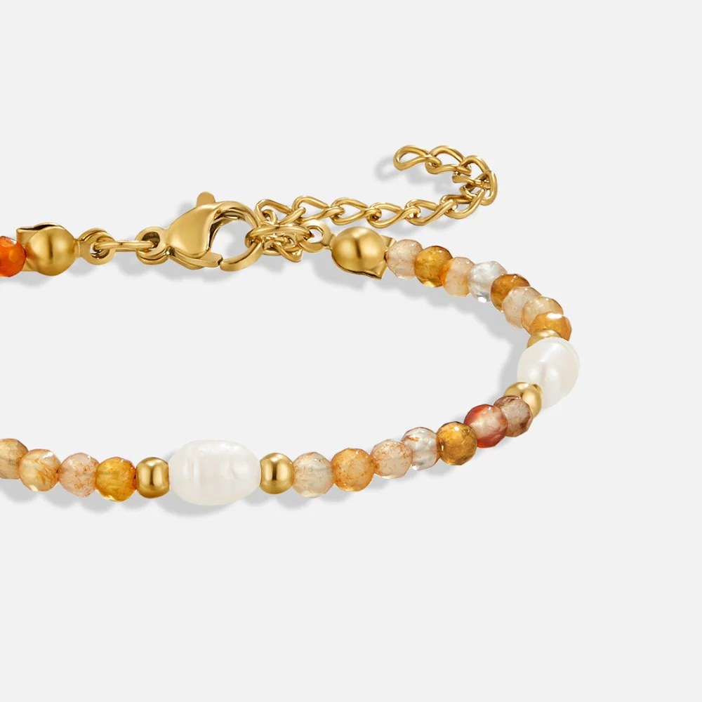 Agate & Pearl Bead Bracelet - Image 3