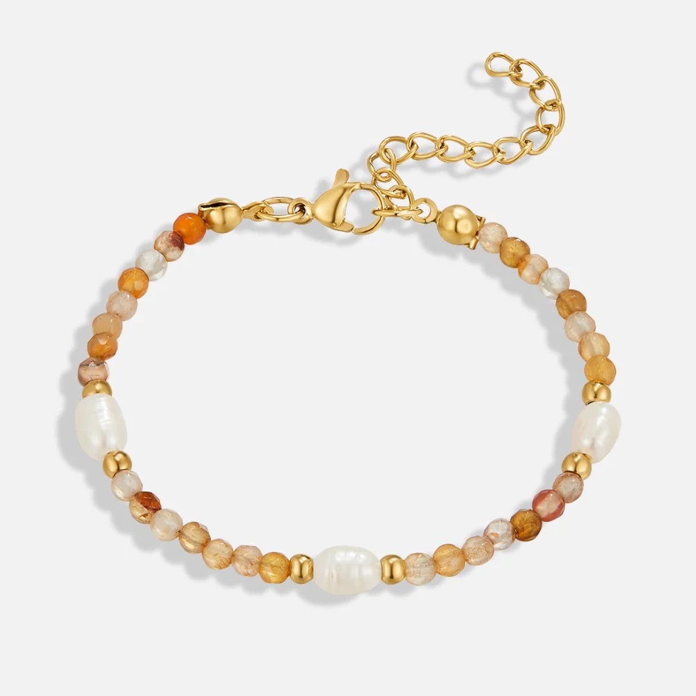 Agate & Pearl Bead Bracelet - Image 4
