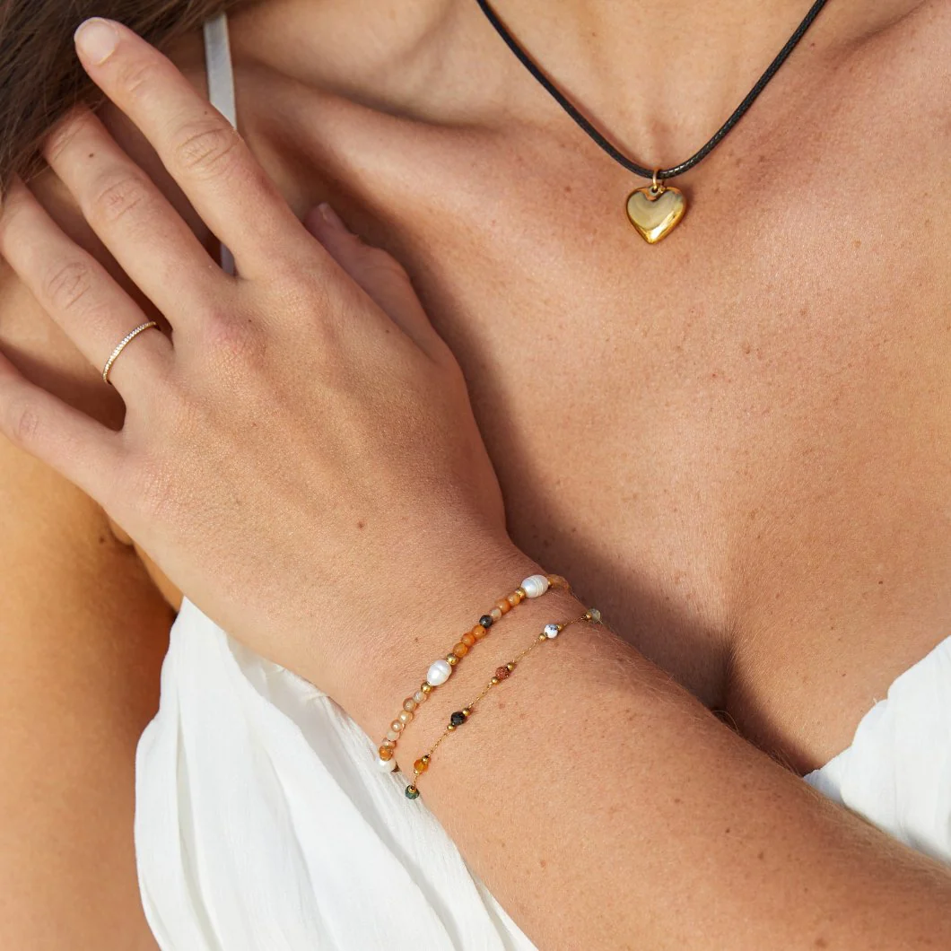 Agate & Pearl Bead Bracelet - Image 6