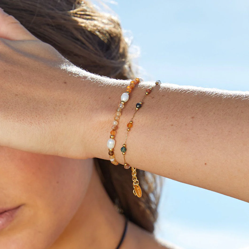 Agate & Pearl Bead Bracelet - Image 9
