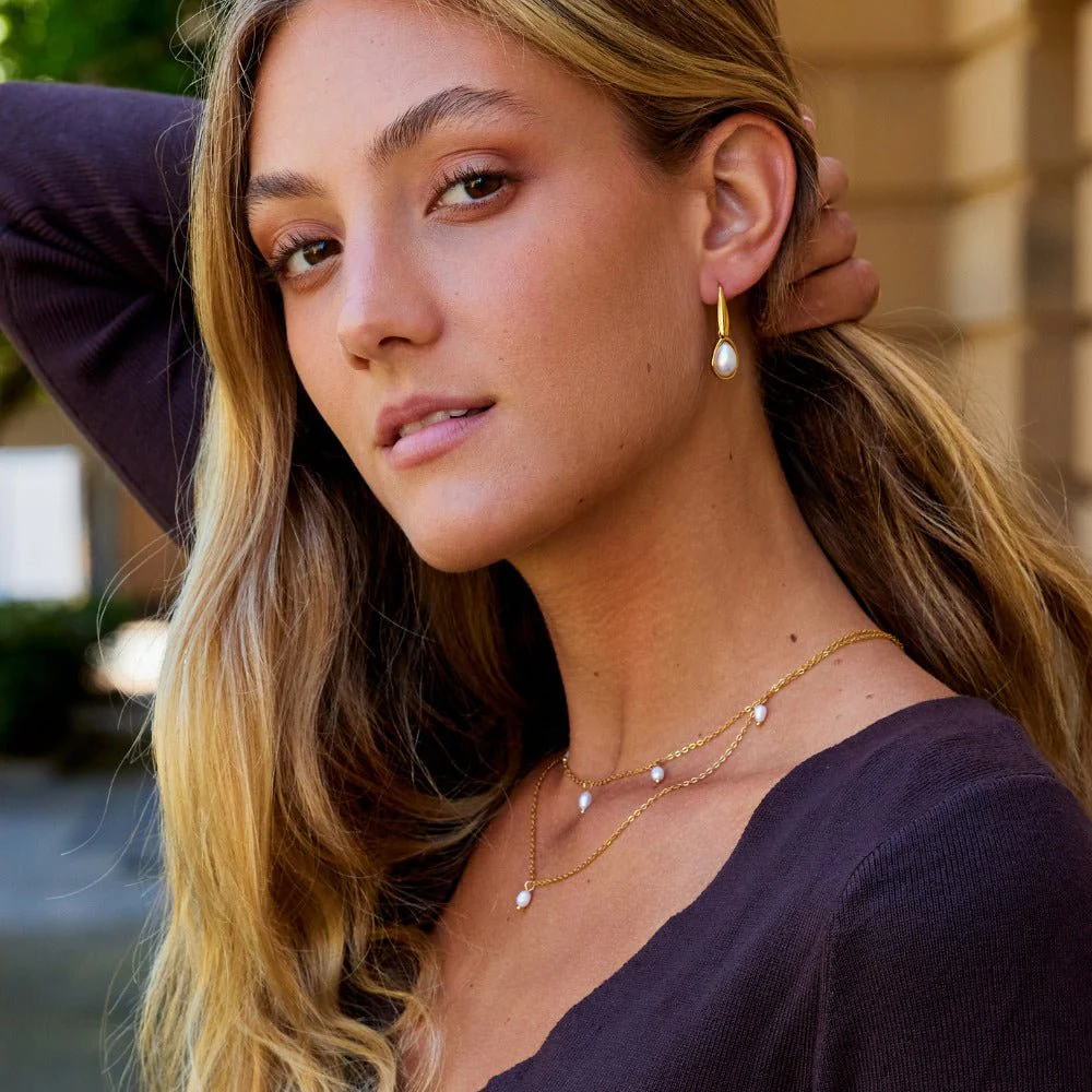 Agatha Pearl Drop Earrings - Image 5