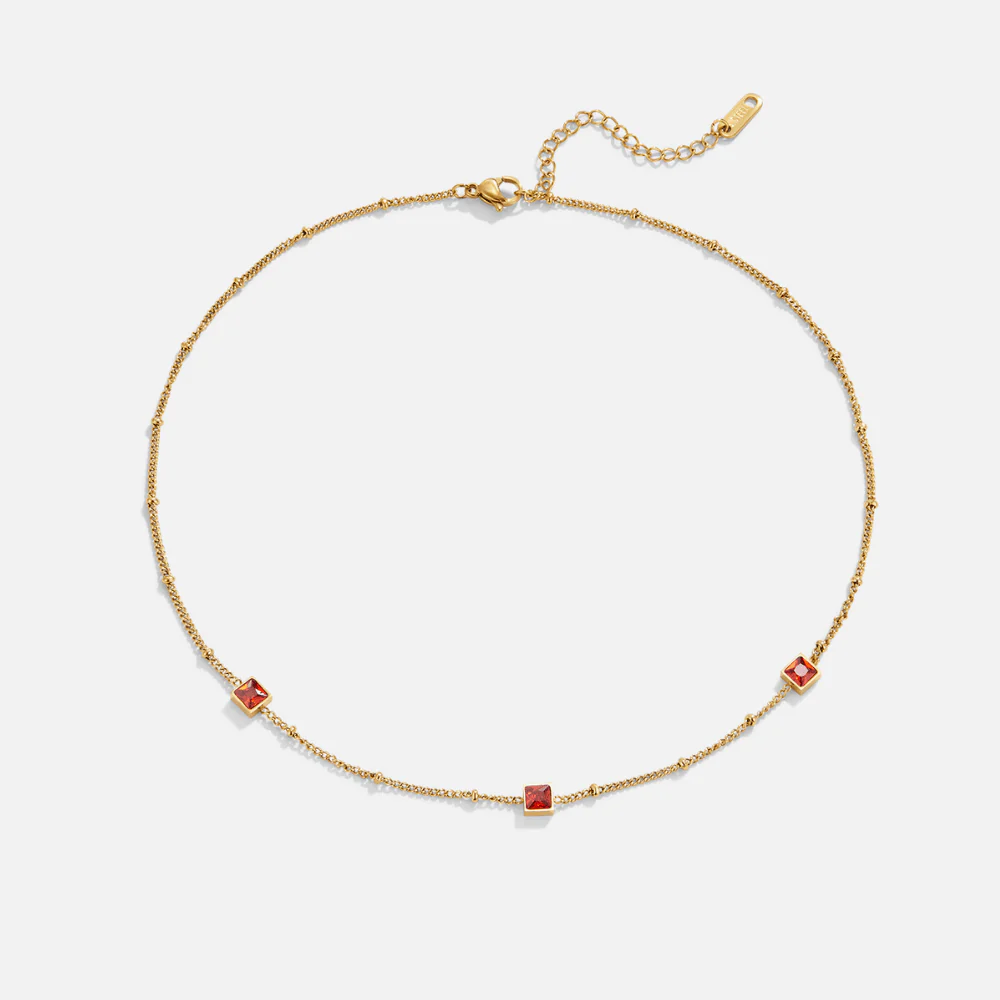 Alberta Red Crystal Necklace - Image 4