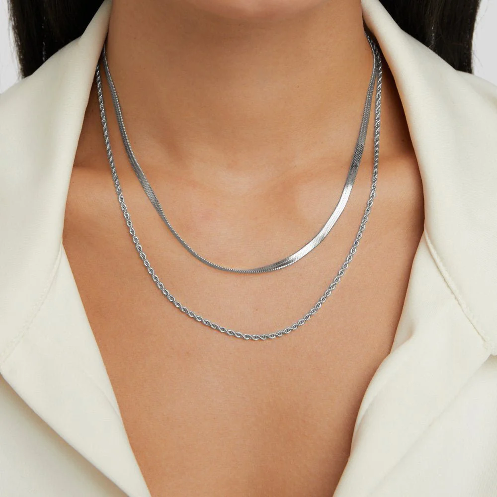 Alexandra Silver Layered Necklace - Image 2