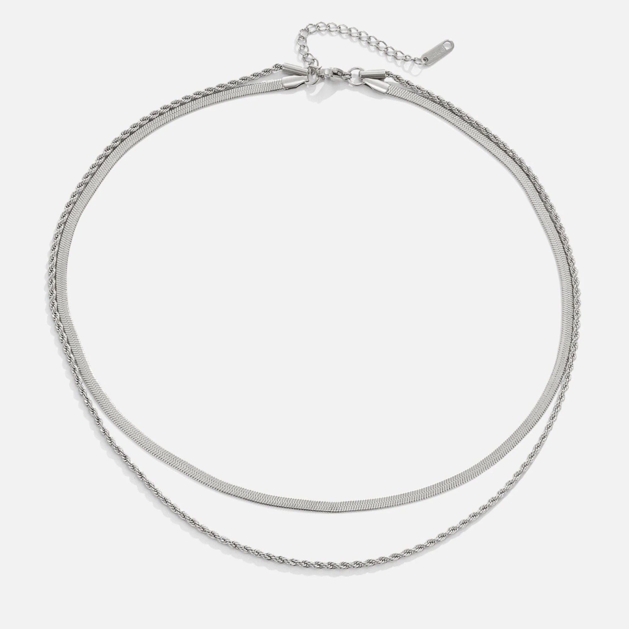 Alexandra Silver Layered Necklace - Image 3