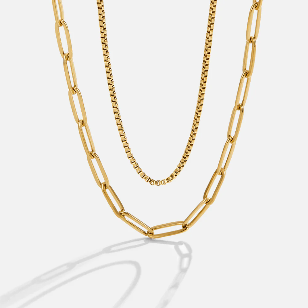 Amanda Layered Gold Chain  Necklace - Image 4