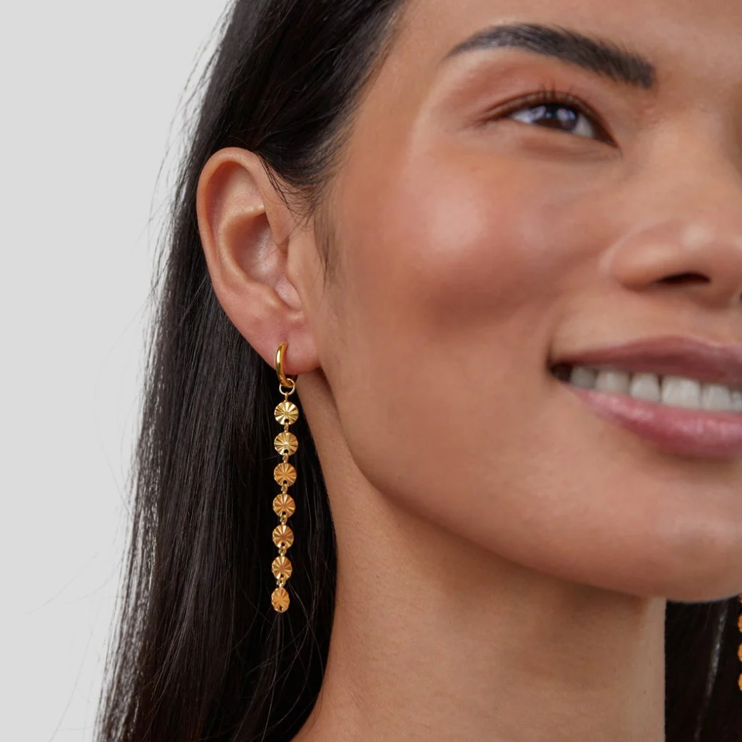 Amari 18K Gold Disc Earrings - Image 2