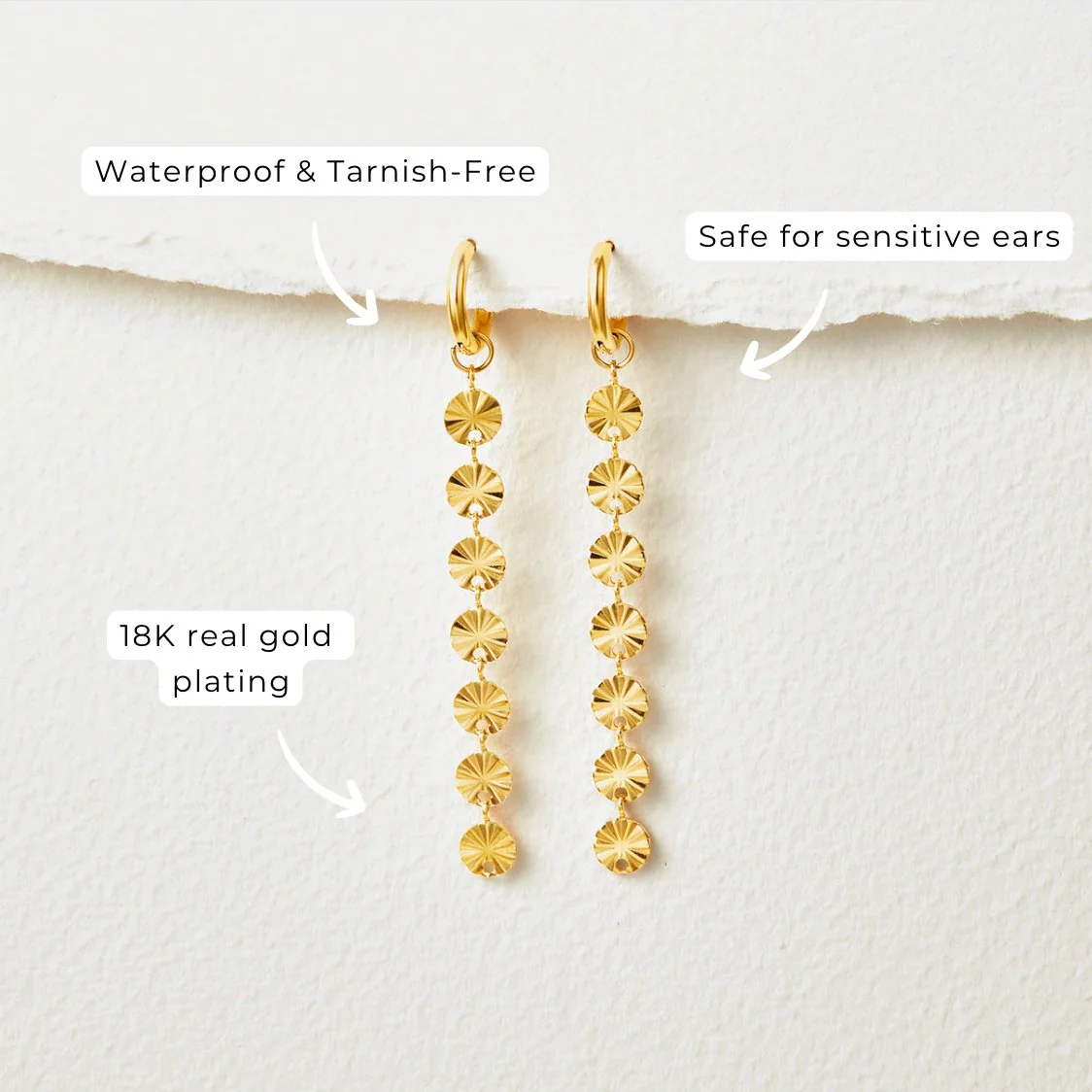 Amari 18K Gold Disc Earrings - Image 4