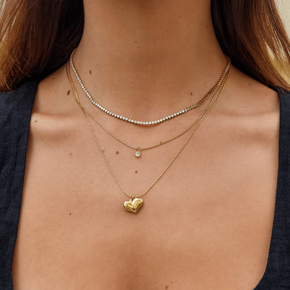 Amari Layered Heart Pendant Necklace - Image 2