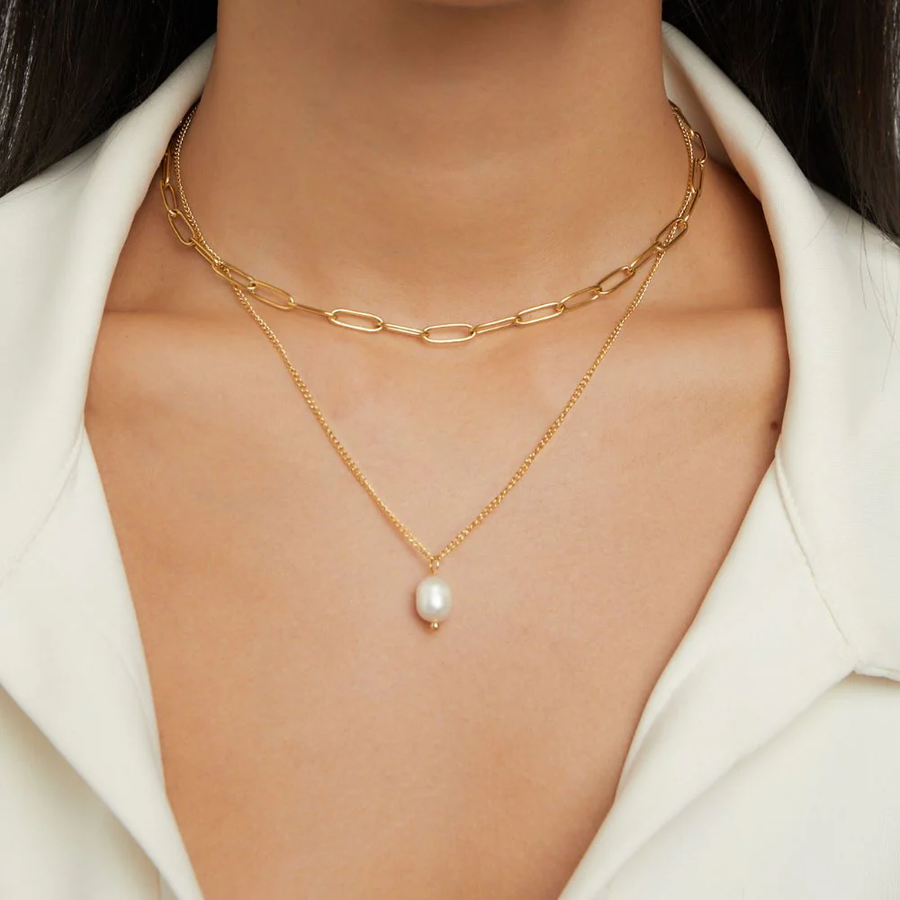 Angela Pearl Gold Necklace - Image 2