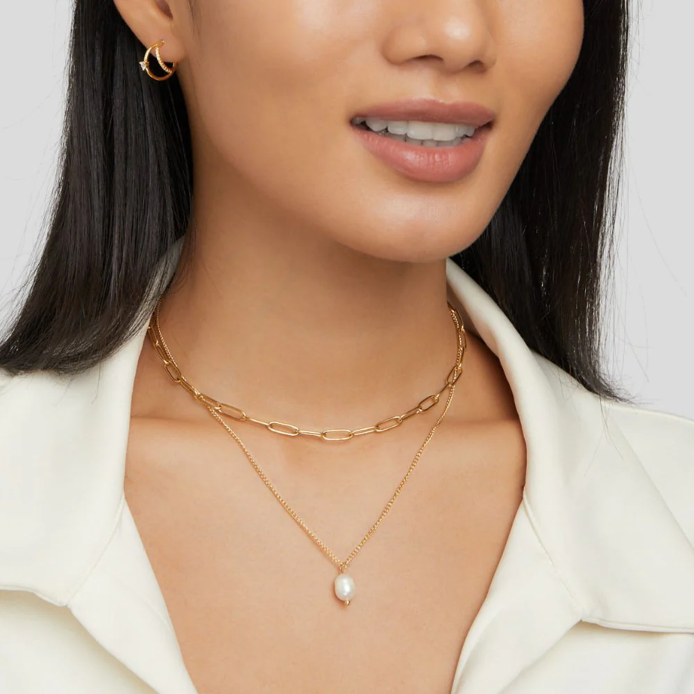 Angela Pearl Gold Necklace - Image 4
