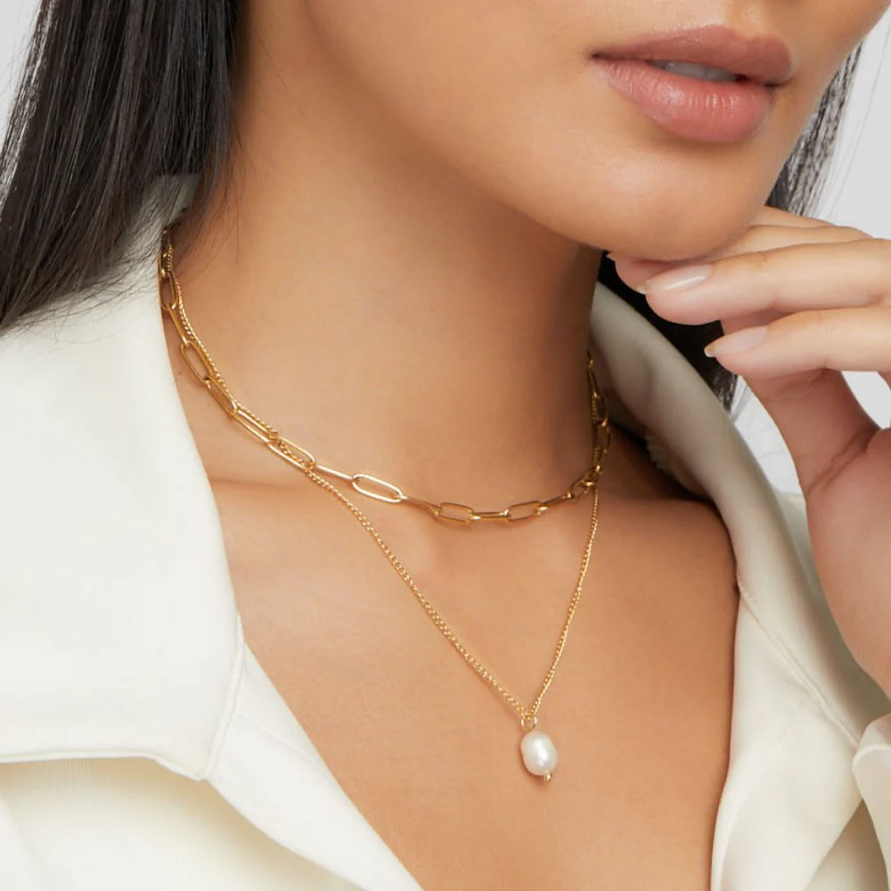 Angela Pearl Gold Necklace - Image 5