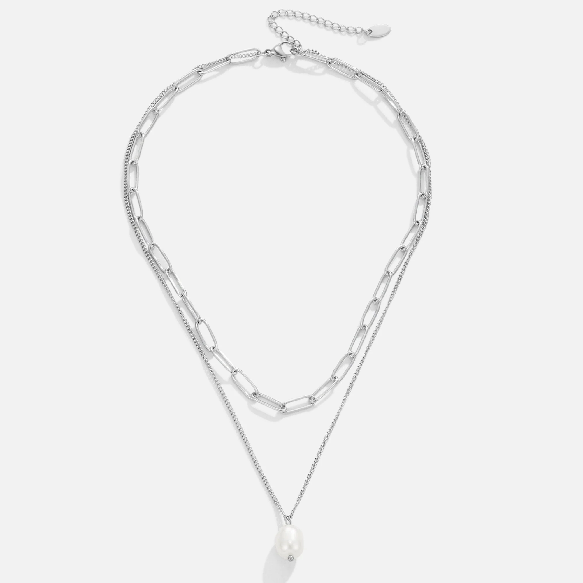 Angela Pearl Silver Necklace - Image 3