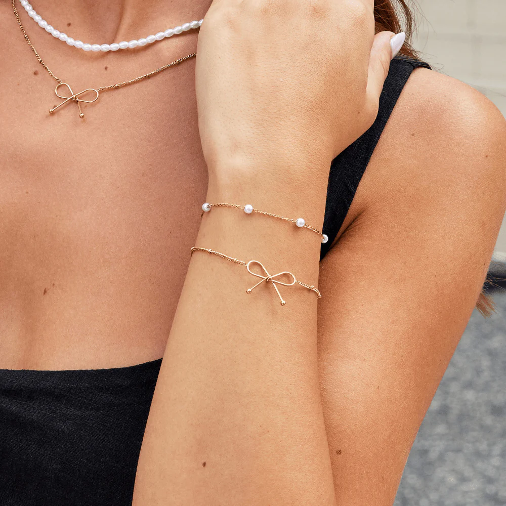 Anika Gold Bow Bracelet - Image 2