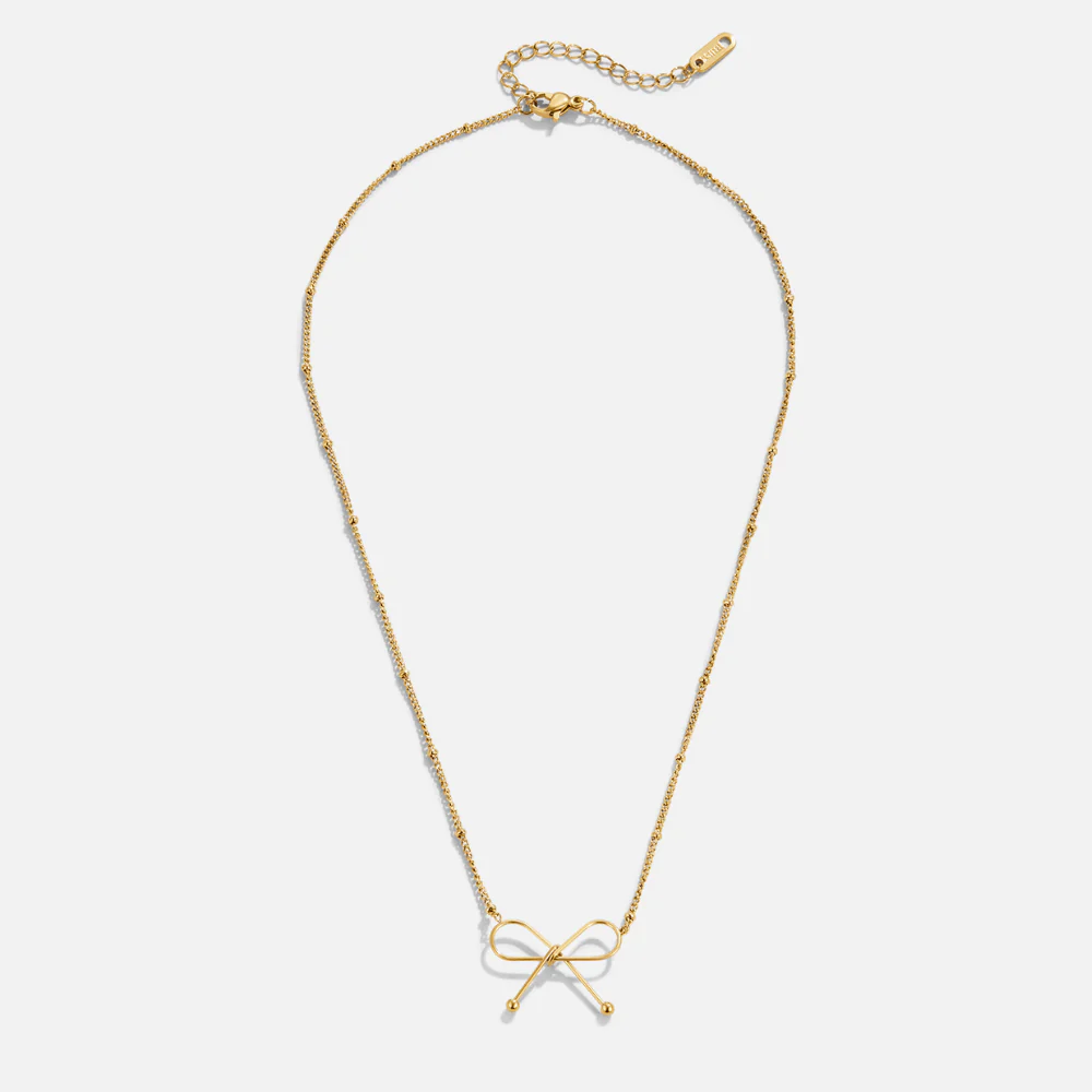 Anika Gold Bow Necklace - Image 4
