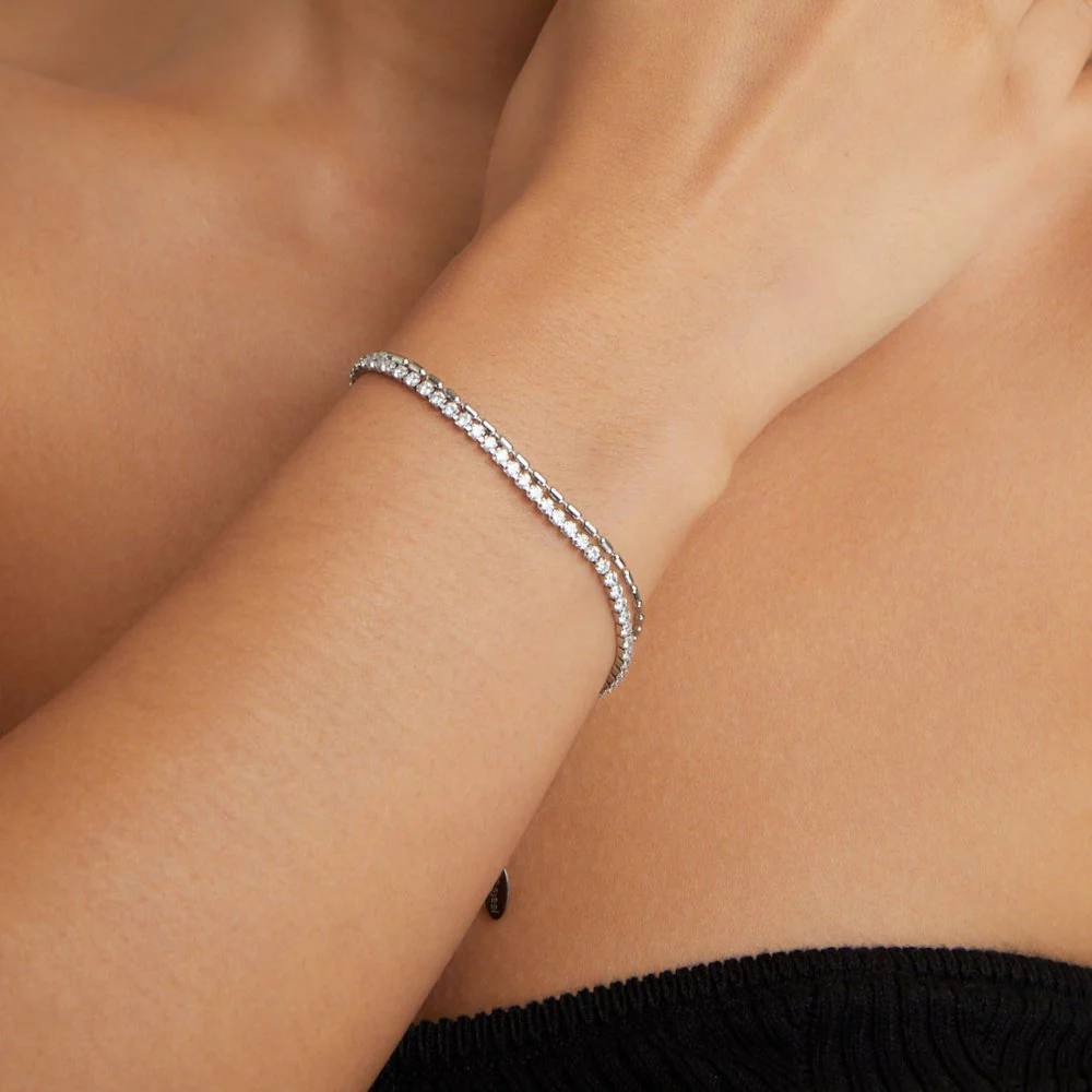 Arelia Crystal Silver Bracelet - Image 2