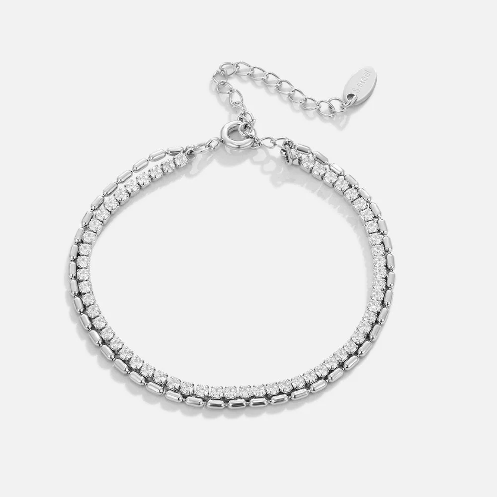 Arelia Crystal Silver Bracelet - Image 3