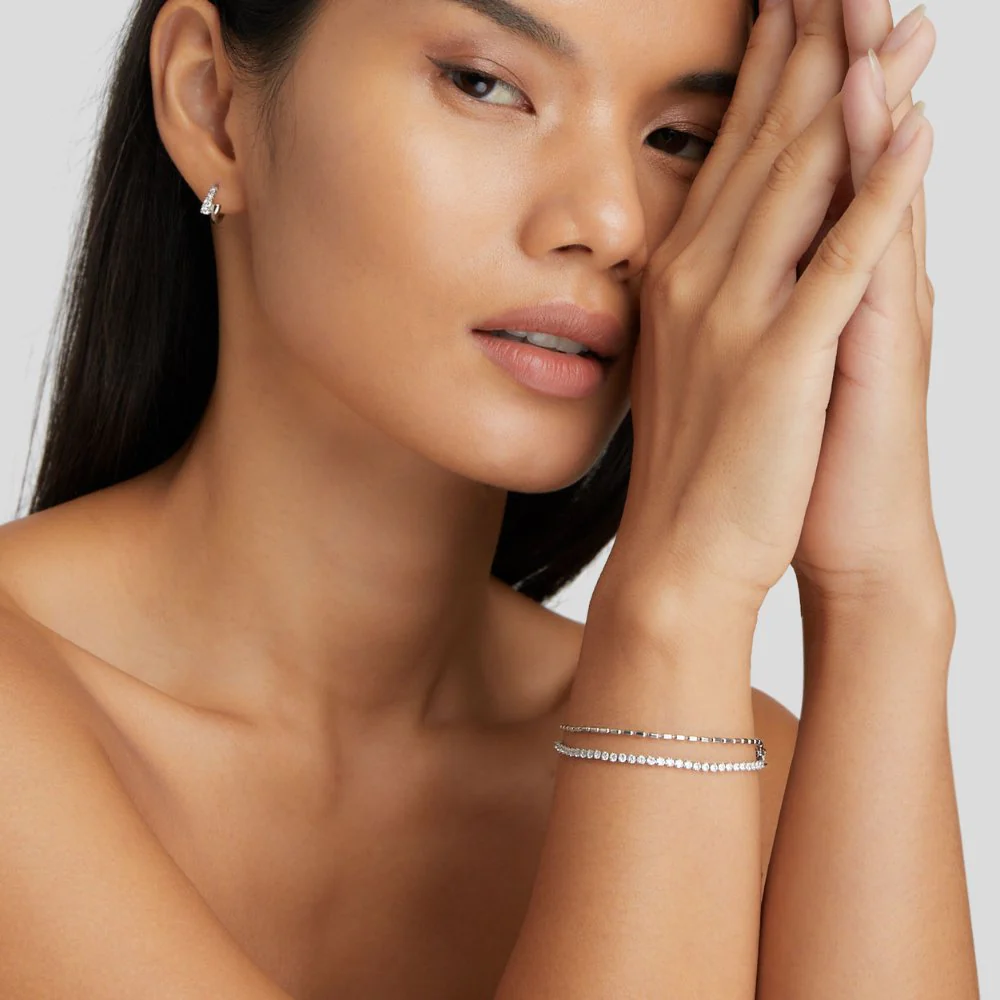 Arelia Crystal Silver Bracelet - Image 4