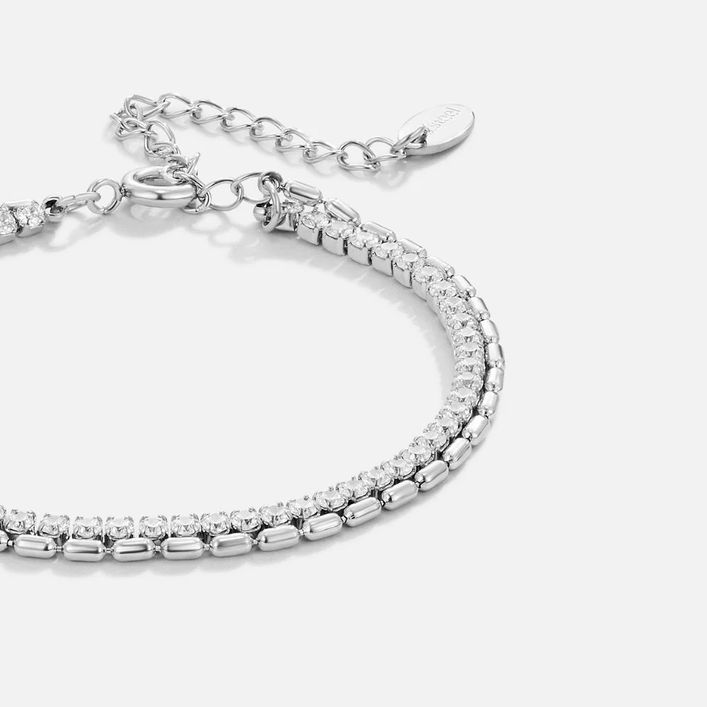 Arelia Crystal Silver Bracelet - Image 6