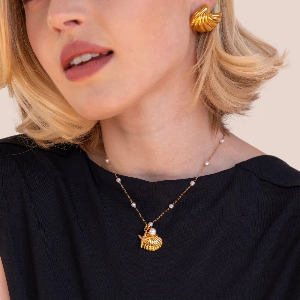 Aria Shell Charm Necklace - Image 6