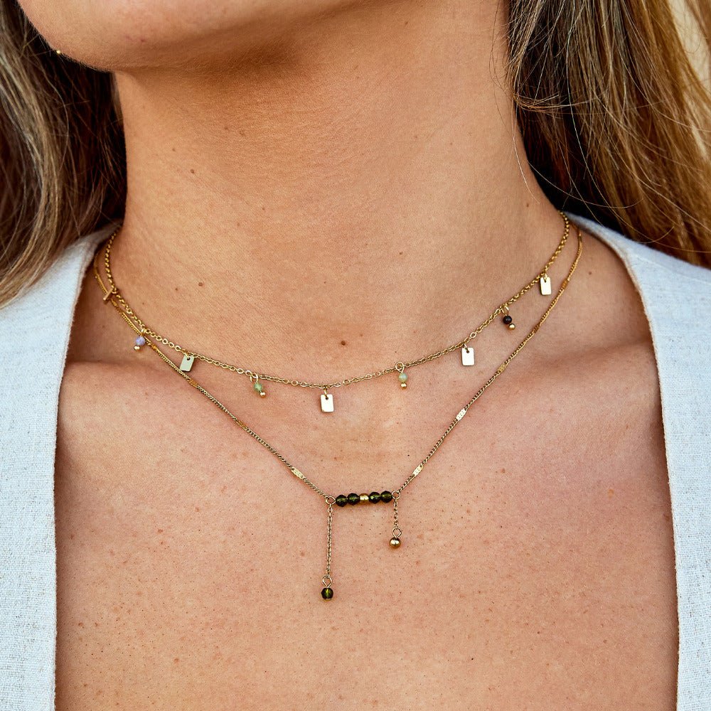 Arizona Green Bead Tassel Necklace - Image 2