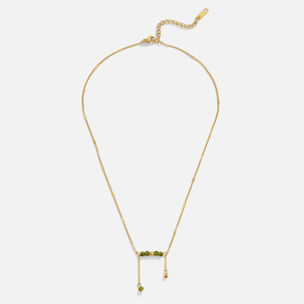 Arizona Green Bead Tassel Necklace - Image 4