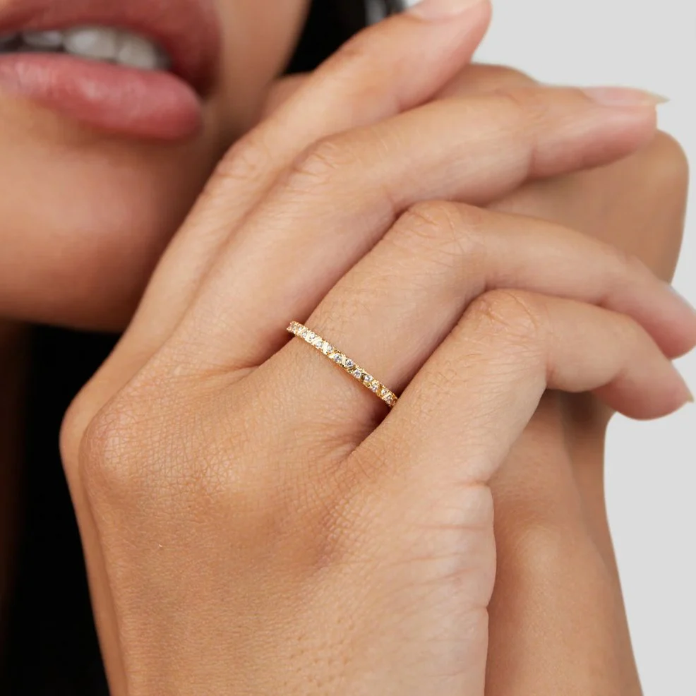 Arquette Gold & Crystal Band Ring - Image 4