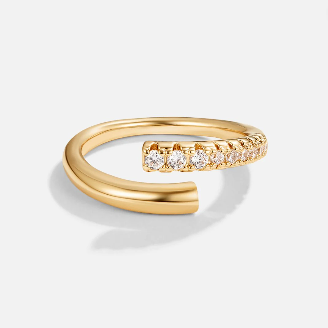 Arya Gold & Crystal Wrap Ring - Image 3