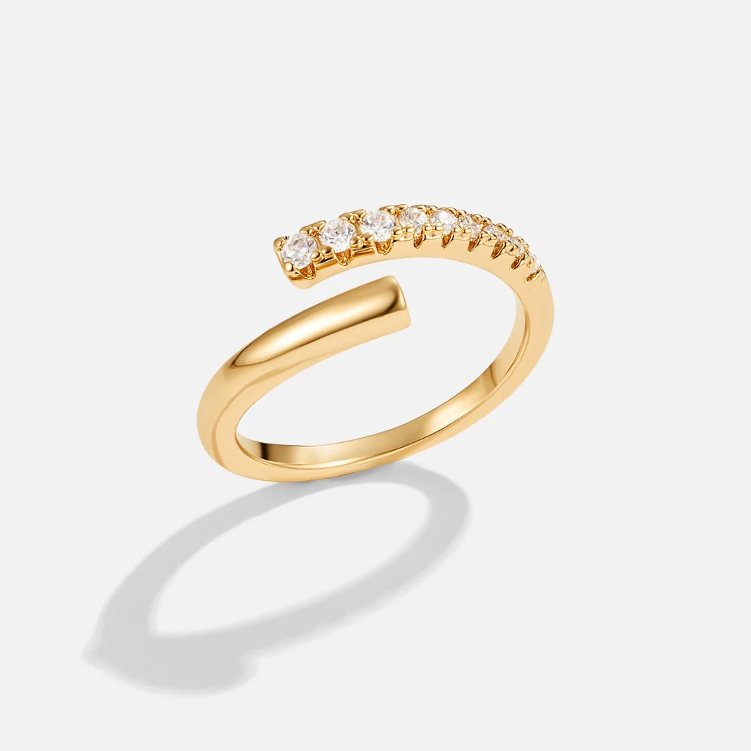 Arya Gold & Crystal Wrap Ring - Image 4