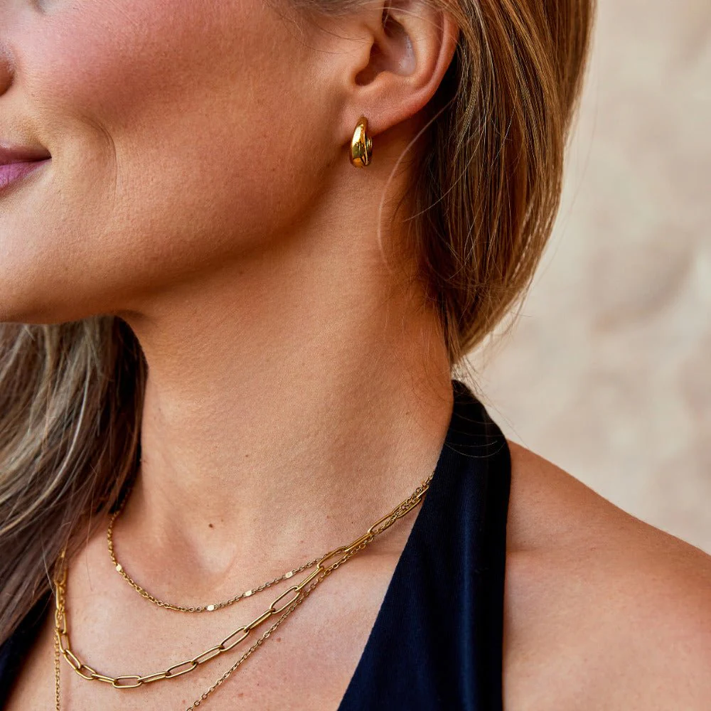 Audrey Gold Hoop Earrings - Image 3