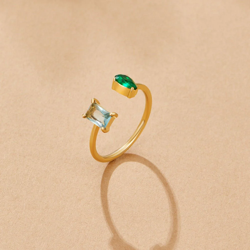Aurora Aqua Green Crystal Ring