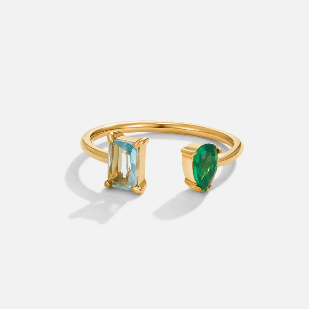 Aurora Aqua Green Crystal Ring - Image 3