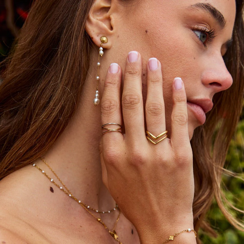 Ayla Three Toned Layered Ring - Image 3