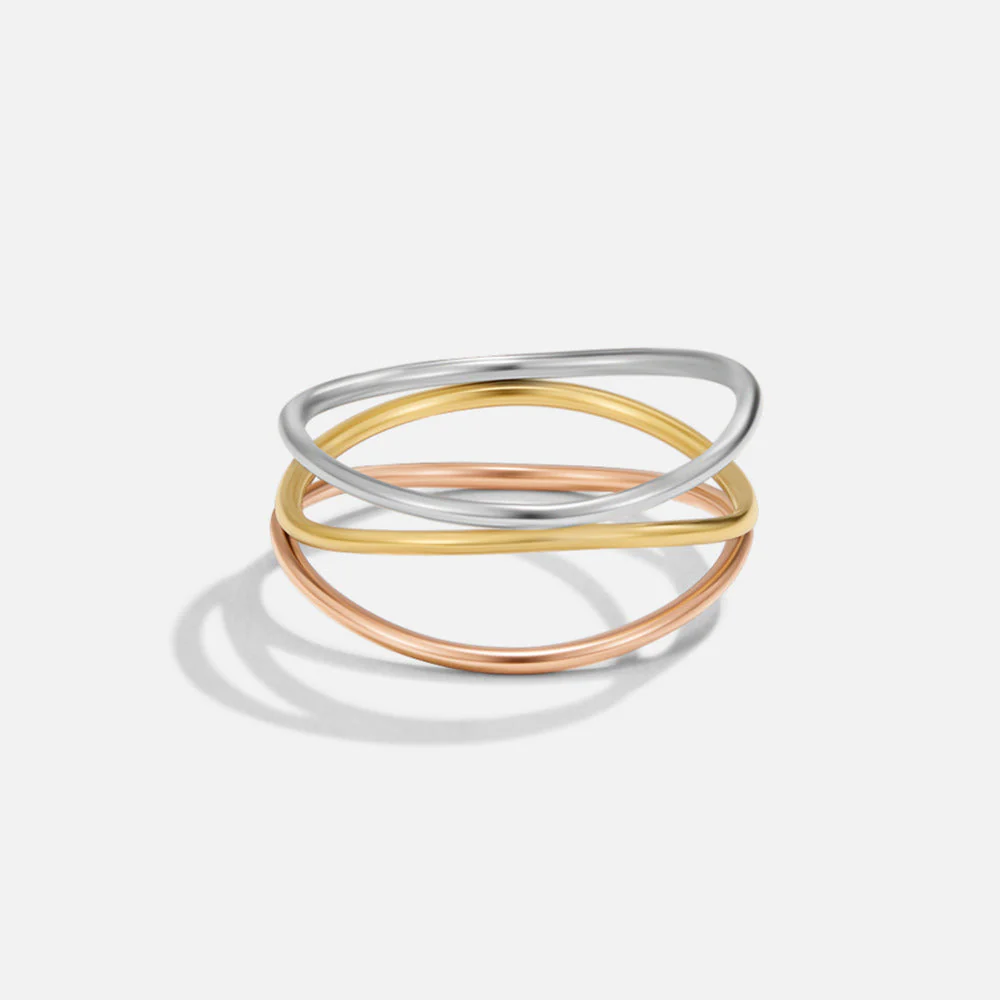 Ayla Three Toned Layered Ring - Image 4