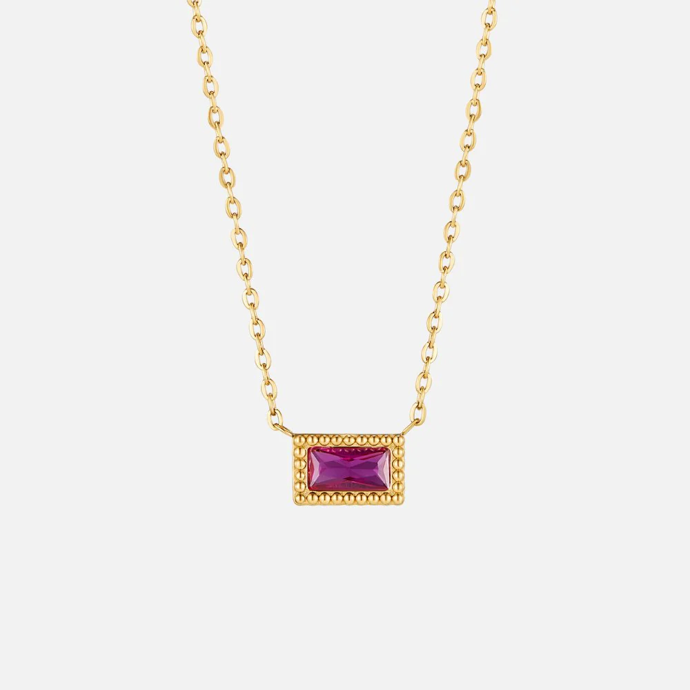 Baguette Birthstone Necklace - Image 10