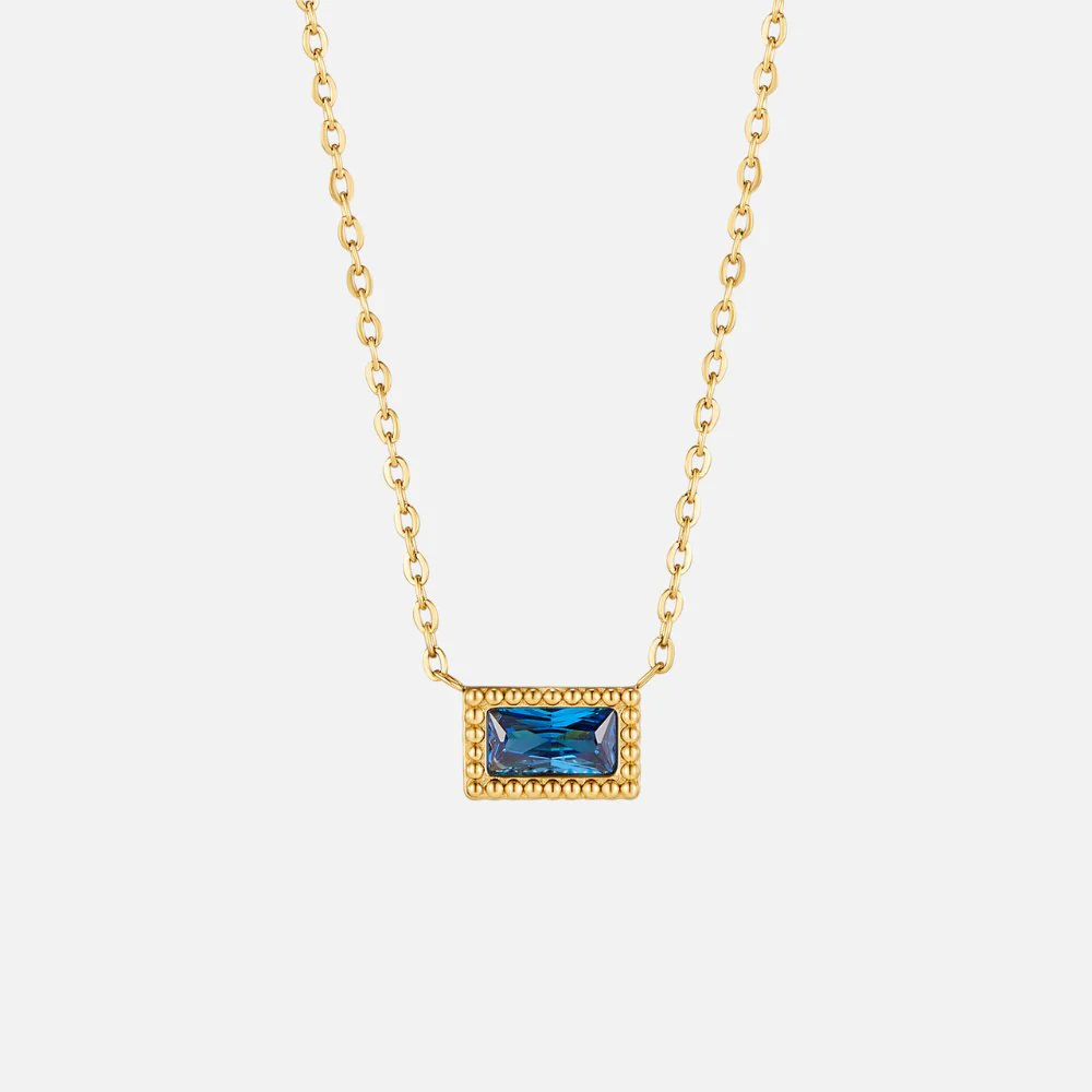 Baguette Birthstone Necklace - Image 12
