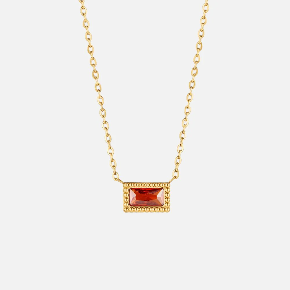 Baguette Birthstone Necklace - Image 14