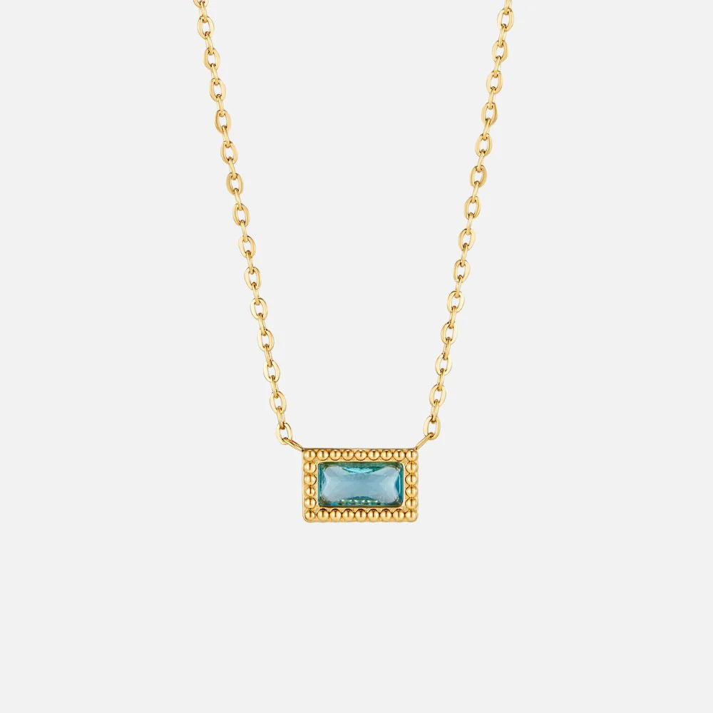 Baguette Birthstone Necklace - Image 5
