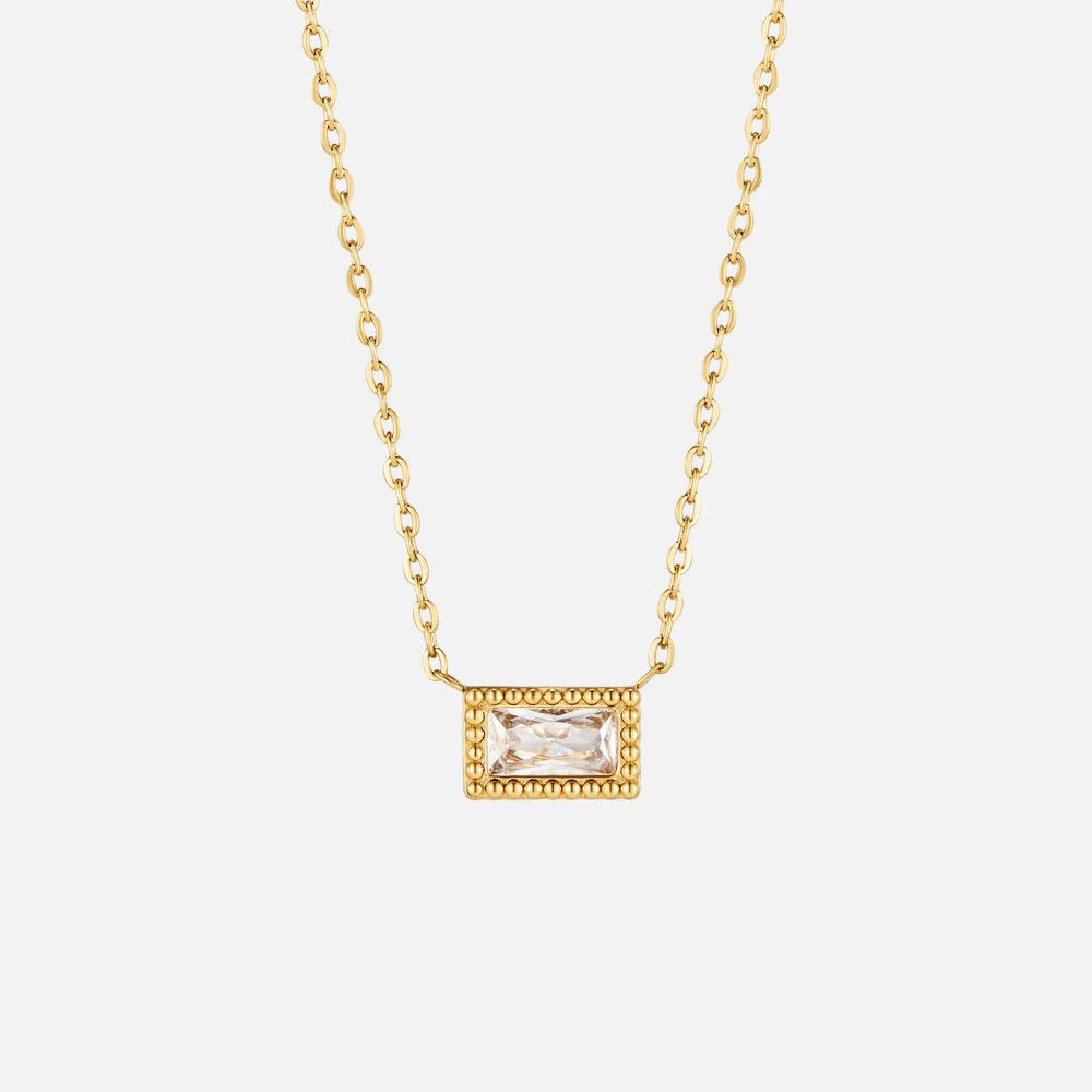 Baguette Birthstone Necklace - Image 7