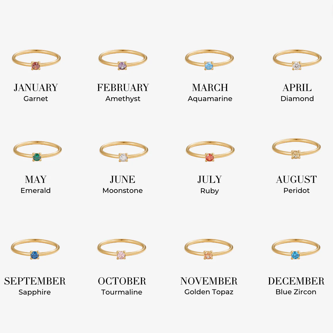 Birthstone 18K Gold Rings - Image 3