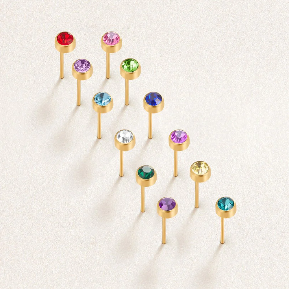 Birthstone Stud Earrings