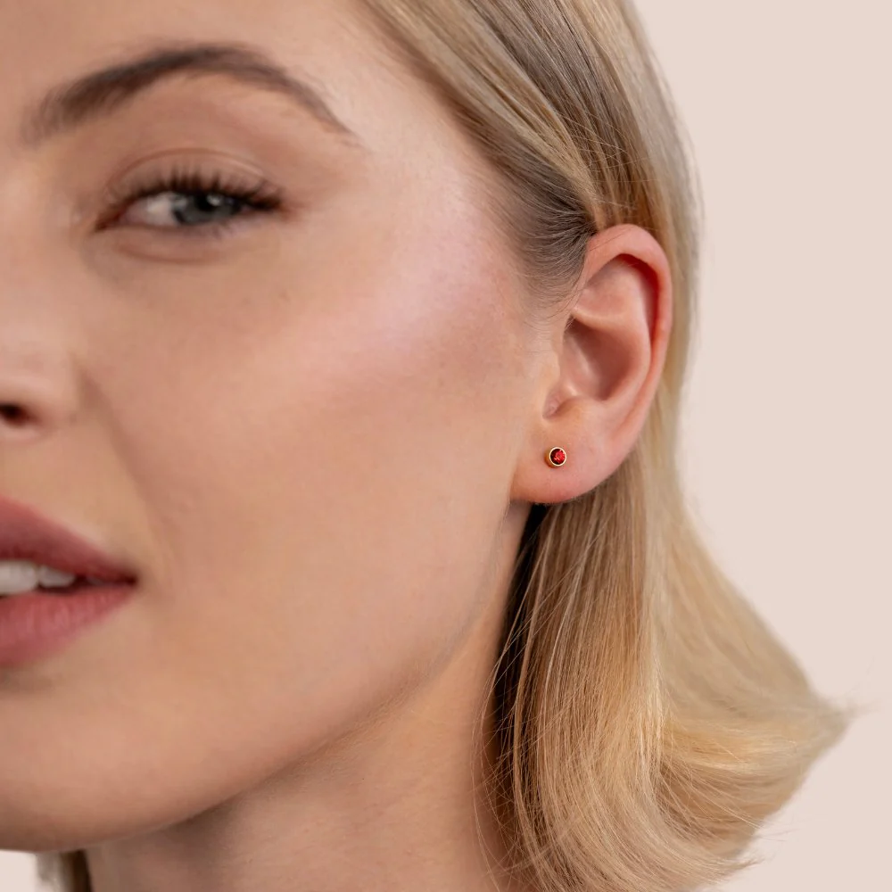 Birthstone Stud Earrings - Image 3