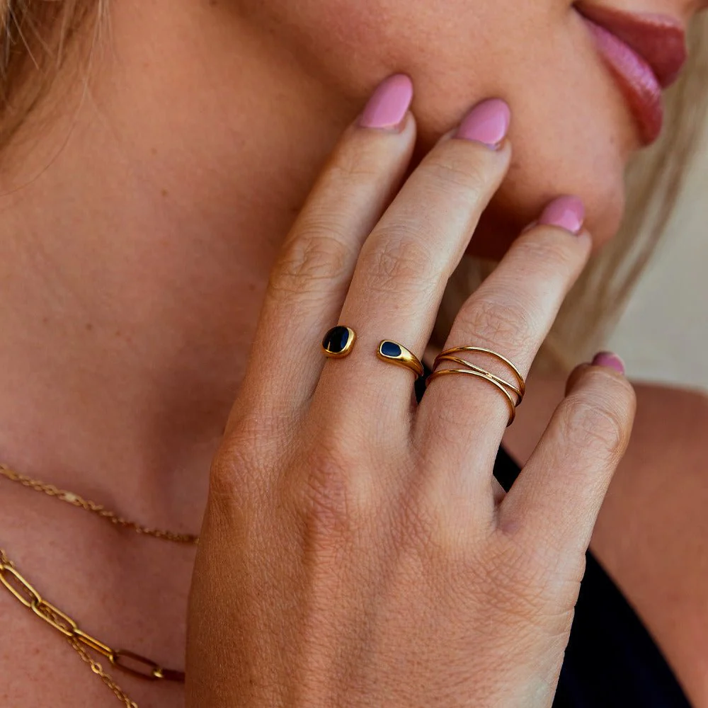 Black Sahara Wrap Ring - Image 2