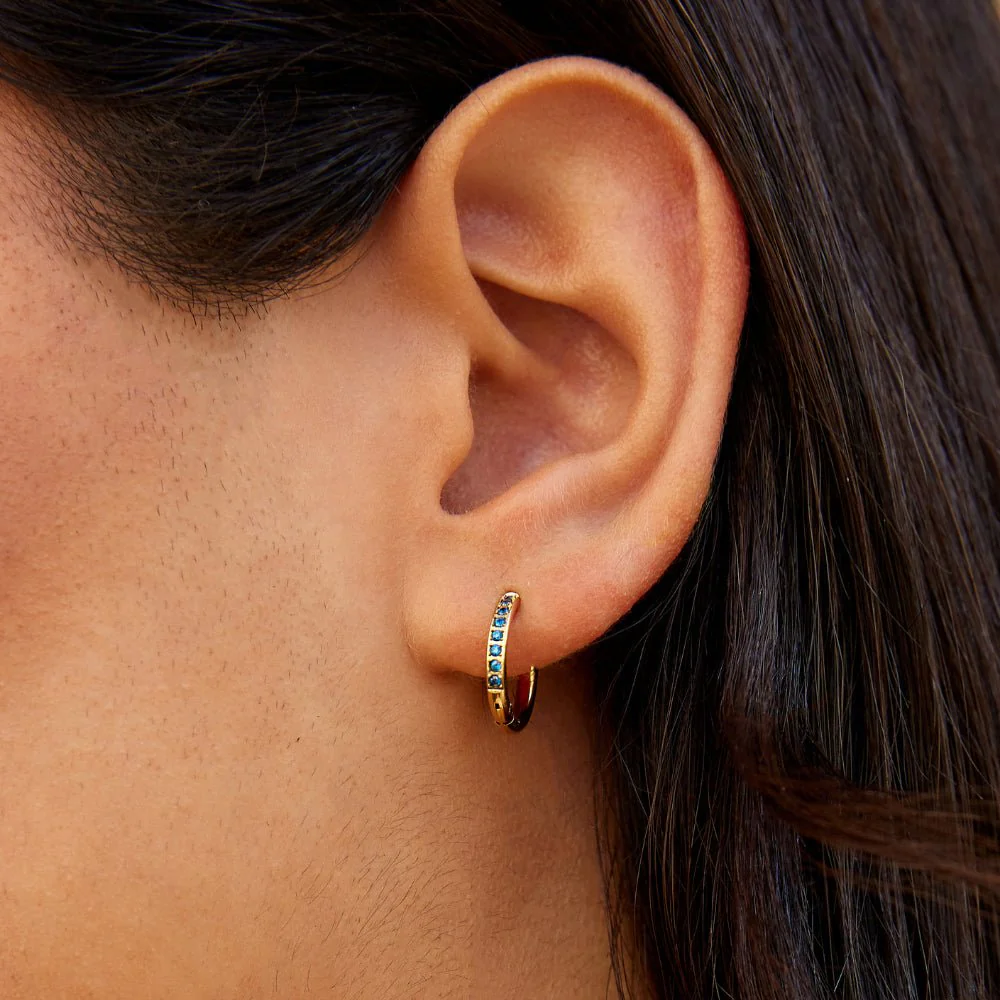 Blue Eternity Hoop Earrings - Image 2