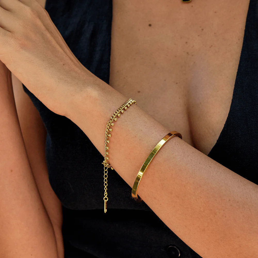 Brie Cuban Chain Droplet Bracelet - Image 2